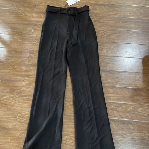 Zara high waisted belted long pants - Picture 8 of 10